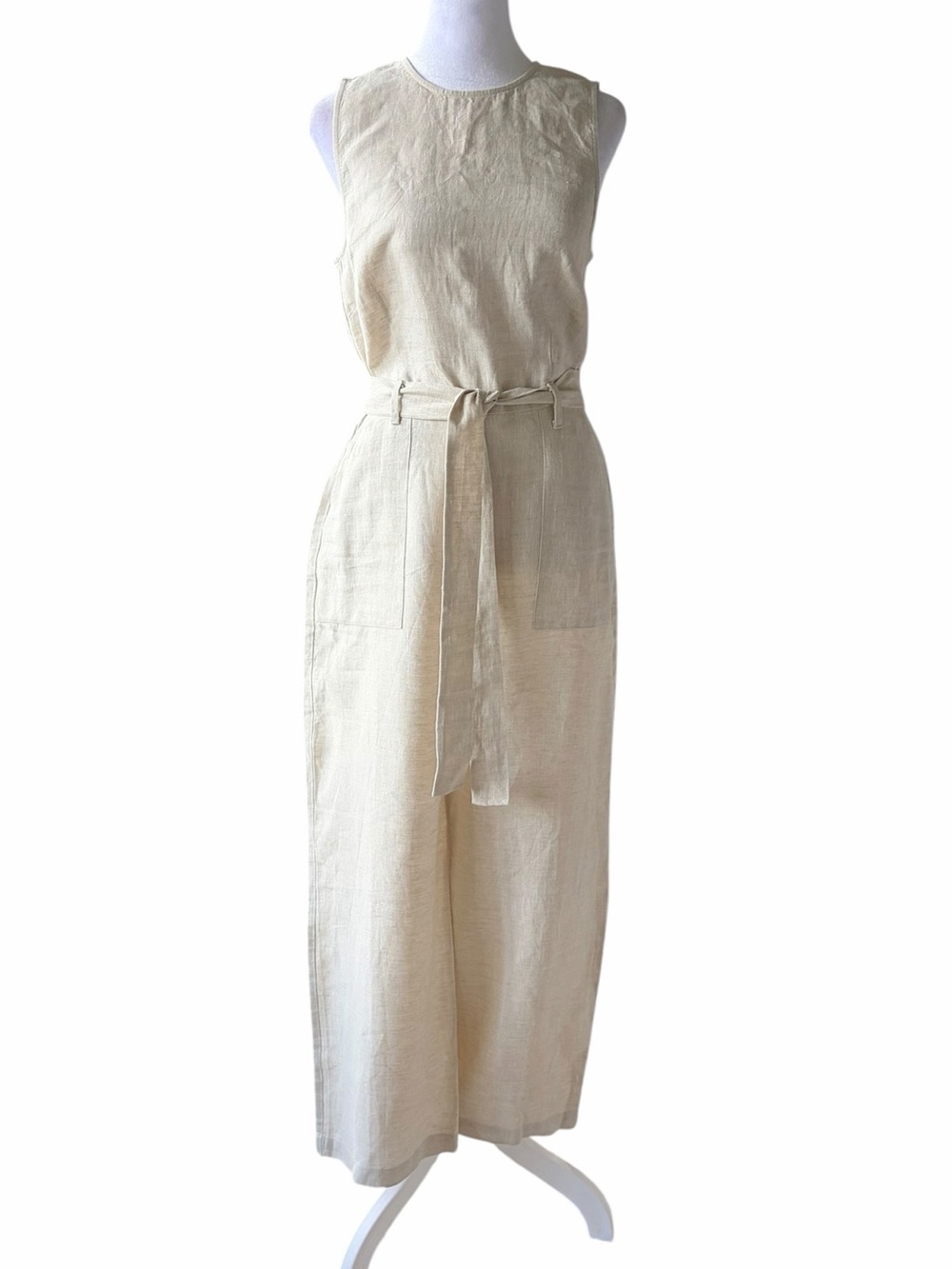 Reformation Naomi Linen Sleeveless Wide-Leg Jumpsuit - Natural - Picture 3 of 9